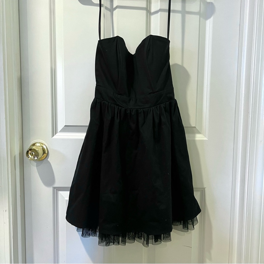 Sound & Matter Black Strapless Tulle Dress